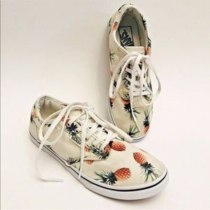 Vans Womens Pineapple Print Shoes Lace Up 6